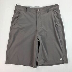 Free Fly Shorts Mens M 32x9" Gray Chino Lightweight Stretch Elastic Hybrid